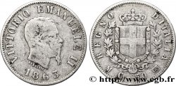 ITALIE 50 Centesimi Victor Emmanuel II type à l’écu 1863 Milan