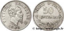 ITALIA 50 Centesimi Victor Emmanuel II 1863 Milan - M