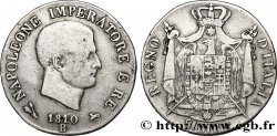 ITALIE - ROYAUME D ITALIE - NAPOLÉON Ier 5 lire, 1er type, tranche en relief 1810 Bologne