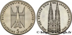 DEUTSCHLAND 5 Mark 100e anniversaire de la Cathédrale de Cologne 1980 Stuttgart - F