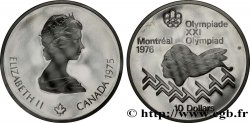 CANADá
 10 Dollars Proof JO Montréal 1976 saut d’obstacles hommes / Elisabeth II 1975 