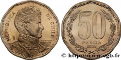 CHILE
 50 Pesos Bernardo O’Higgins erreur frappe “CHIIE” 2008 Santiago - S°