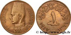 ÉGYPTE 1 Millième Roi Farouk de profil AH1366 1947 