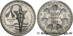 ÉTATS DE L AFRIQUE DE L OUEST (BCEAO) Essai de 500 Francs masque / blason des différents états 1972 Paris