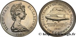 ÎLE DE MAN 1 Crown bicentenaire du premier vol habité : Elisabeth II / Jet Glotter Whittle 1983