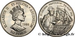 SAINTE HÉLÈNE ET ASCENSION 50 Pence (1 Crown) 125e anniversaire de la mort de Napoléon Ier 1986