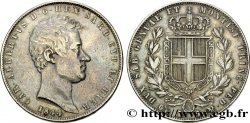 ITALY - KINGDOM OF SARDINIA 5 Lire Charles Albert 1844 Gênes