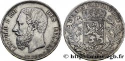 BELGIUM 5 Francs Léopold II tranche A 1867 