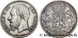 BELGIUM 5 Francs Léopold II tranche A 1870 