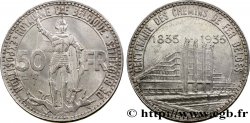BÉLGICA 50 Francs Exposition de Bruxelles et centenaire des chemins de fer belge 1935 