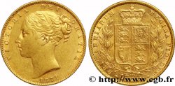 ROYAUME-UNI 1 Souverain Victoria buste jeune variété avec numéro de coin, coin n°104 1871 Londres