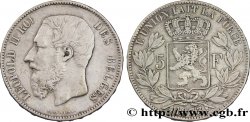BELGIUM 5 Francs Léopold II tranche position A 1873