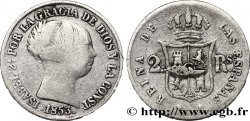 SPAIN 2 Reales  Isabelle II  1853 Barcelone