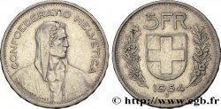 SUISSE 5 Francs Berger des alpes / bouclier suisse 1954 Berne
