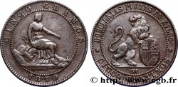SPAIN 5 Centimos “ESPAÑA” assise 1870 Oeschger Mesdach & CO