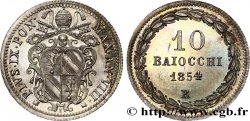 VATICAN ET ÉTATS PONTIFICAUX 10 Baiocchi Pie IX an VIII 1854 Rome