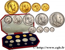 GRANDE-BRETAGNE - ÉDOUARD VII Coffret 1902 “Specimen coins”ou “Proof set”, 13 monnaies 1902 Londres