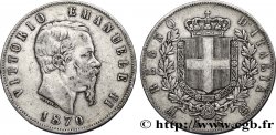 ITALIA 5 Lire Victor Emmanuel II 1870 Milan