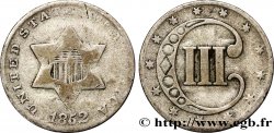 ÉTATS-UNIS D AMÉRIQUE 3 Cents 1852 Philadelphie