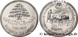 LIBAN Essai de 10 Livres cèdre / paysan labourant avec deux boeufs 1981 Paris