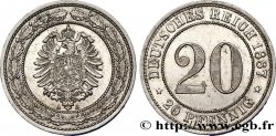GERMANY 20 Pfennig Empire 1887 Berlin