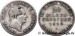 ALLEMAGNE - PRUSSE 2 1/2 Silbergroschen Royaume de Prusse Frédéric Guillaume IV 1842 Berlin