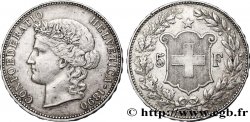 SUISSE 5 Francs Helvetia buste 1890 Berne