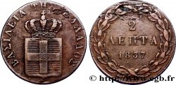 GRÈCE - ROYAUME DE GRÈCE - OTHON 2 Lepta, 1er type 1837  SS