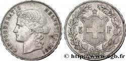 SUISSE 5 Francs Helvetia buste 1891 Berne