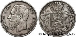 BELGIUM 5 Francs Léopold II tranche A 1869 