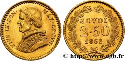 ITALY - PAPAL STATES - PIUS IX (Giovanni Maria Mastai Ferretti) 2 1/2 Scudi 1863 Rome