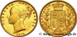 ROYAUME-UNI 1 Souverain Victoria variété avec numéro de coin, coin n°69 1872 Londres
