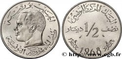 TUNISIE 1/2 Dinar Habib Bourguiba 1968 Paris