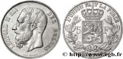 BÉLGICA 5 Francs Léopold II tranche position A 1873 
