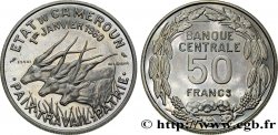 CAMERUN Essai 50 Francs Etat du Cameroun, commémoration de l’indépendance, antilopes 1960 Paris