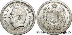 MONACO Essai de 2 Francs aluminium Louis II n.d. Paris