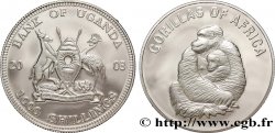 UGANDA 1000 Shillings Proof série Gorilles d’Afrique : emblème / femelle et jeune gorille 2003 