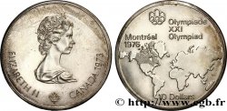 CANADá
 10 Dollars Proof JO Montréal 1976 carte du Monde 1973 
