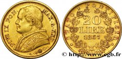 VATICAN ET ÉTATS PONTIFICAUX 20 Lire Pie IX anno XXII 1867 Rome