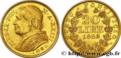 VATICAN AND PAPAL STATES 20 Lire Pie IX an XXIII 1868 Rome