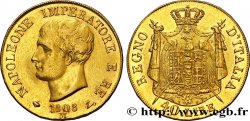 ITALIE - ROYAUME D ITALIE - NAPOLÉON Ier 40 Lire or, 1er type, tranche en relief 1808 Milan
