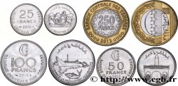 KOMOREN lot de 4 monnaies 25, 50, 100 et 250 Francs 2013 