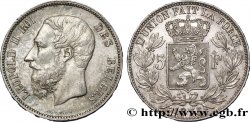 BELGIQUE 5 Francs Léopold II 1875