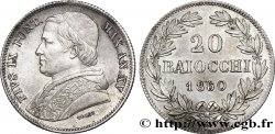 ITALY - PAPAL STATES - PIUS IX (Giovanni Maria Mastai Ferretti) 20 Baiocchi an XV 1860 Rome