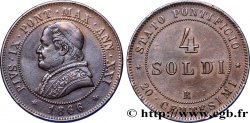 VATIKANSTAAT UND KIRCHENSTAAT 4 Soldi Pie IX an XXI 1866 Rome
