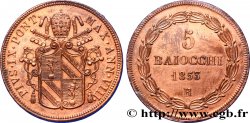 VATICAN AND PAPAL STATES 5 Baiocchi au nom de Pie IX an VIII 1853 Rome