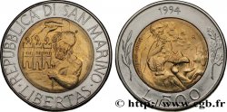 SAN MARINO 500 Lire carrier / Saint Marin recevant le mont Titano 1994 Rome
