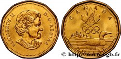 CANADá
 1 Dollar Lucky Loonie : Elisabeth II / Canard, flamme et anneaux olympiques 2004 
