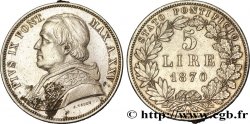 VATICAN AND PAPAL STATES 5 Lire Pie IX an XXV 1870 Rome
