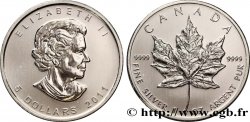 CANADá
 5 Dollars (1 once) Proof feuille d’érable / Elisabeth II 2011 
